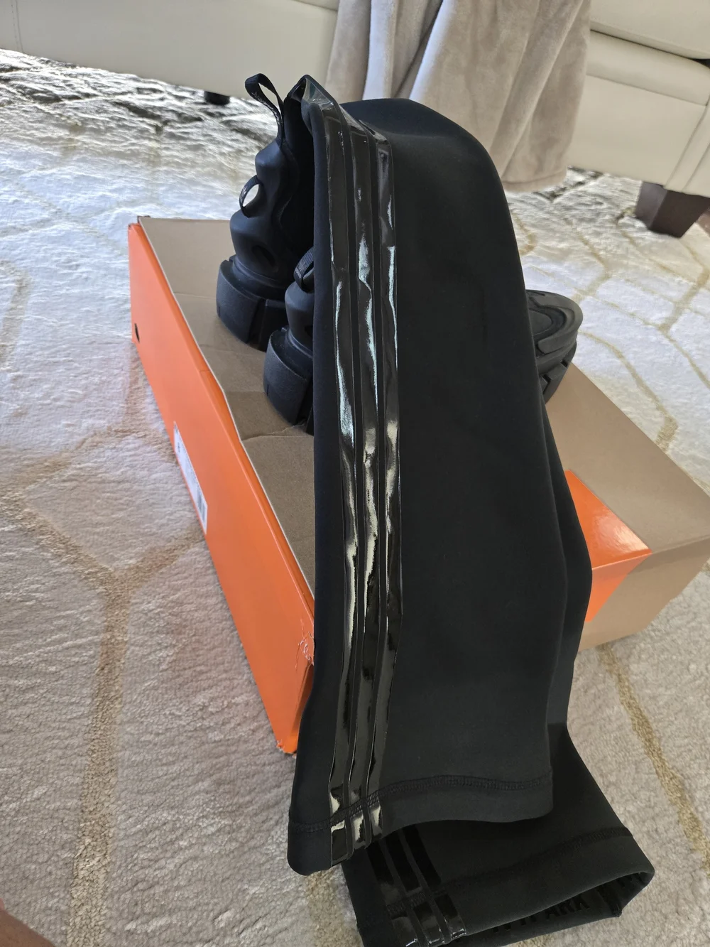 Ivy Park x Adidas Women's Super Sleek Long Boots Over-The-Knee Noir Size 8